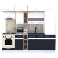 Bucatarie BIGMAR 250 A Alb / Decor Gri